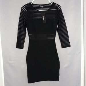 Lulu's Black Striped Bodycon Dress Size XS